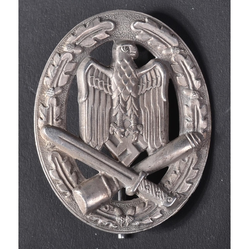 58 - A WWII Second World War interest Third Reich Nazi German General Assault badge. The badge being a so... 