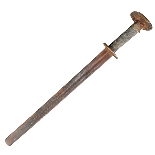 76 - A late Middle Ages believed 15th Century European Knightly Arming Sword with a later 19th Century hi... 