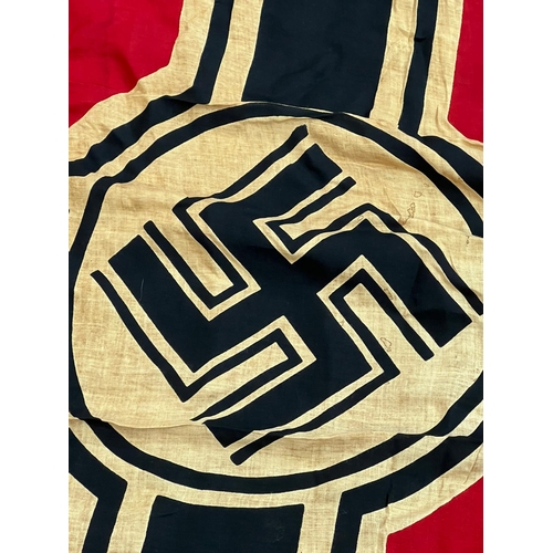 437 - WWII Second World War - Third Reich Nazi German Kriegsmarine flag. Typical form, with Iron Cross to ... 