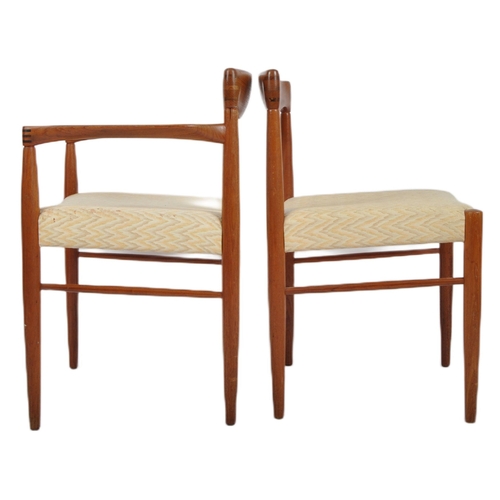 100 - Bramin - A matching set of ten retro mid 20th Century Danish 1960s teak framed dining chairs each wi... 