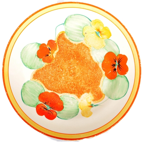 104 - Clarice Cliff - Nasturtium - A vintage 20th Century 1930s Art Deco plate hand painted in the Nasturt... 