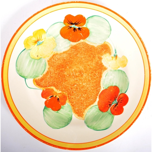 104 - Clarice Cliff - Nasturtium - A vintage 20th Century 1930s Art Deco plate hand painted in the Nasturt... 