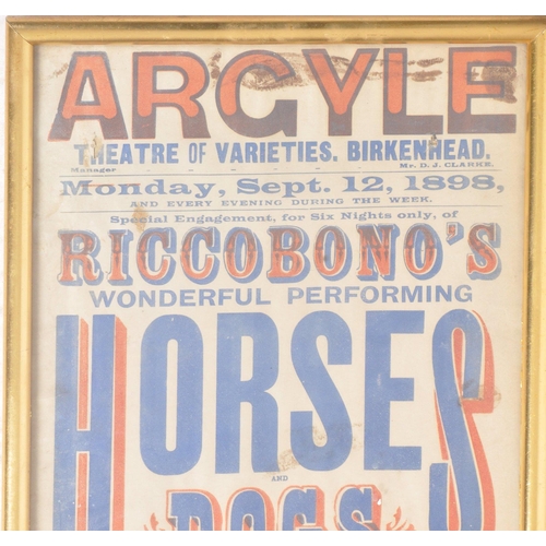 11 - A Football Match By Dogs - A late 19th Century 1898 Victorian Argyle Theater advertising poster feat... 