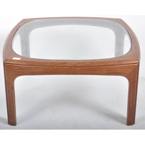 13 - G Plan - A retro mid 20th Century designer teak coffee table / low table having an insert glass pane... 