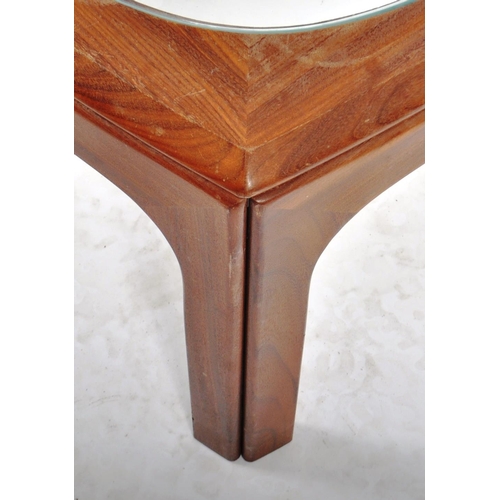 13 - G Plan - A retro mid 20th Century designer teak coffee table / low table having an insert glass pane... 