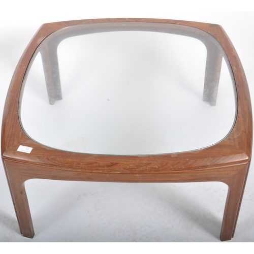 13 - G Plan - A retro mid 20th Century designer teak coffee table / low table having an insert glass pane... 