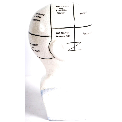 165 - A Victorian manner painted phrenology head in the manner of Fowler. Typical form with painted detail... 