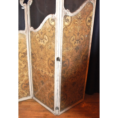 170 - A large early 20th Century French three fold graduating section dressing screen / room divider. Each... 