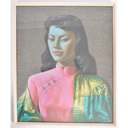 19 - After Vladimir Tretchikoff - Miss Wong - A retro mid 20th Century print on board of the iconic Miss ... 