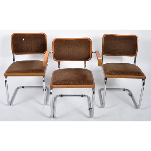 242 - Marcel Breuer (Manner of) - A retro vintage 20th Century Italian dining suite comprising a set of si... 