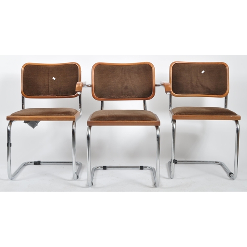 242 - Marcel Breuer (Manner of) - A retro vintage 20th Century Italian dining suite comprising a set of si... 