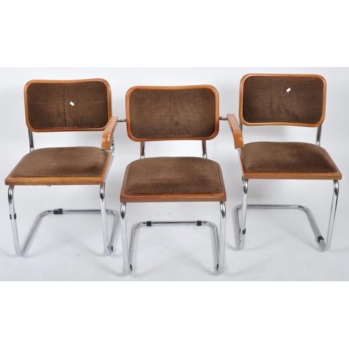 242 - Marcel Breuer (Manner of) - A retro vintage 20th Century Italian dining suite comprising a set of si... 