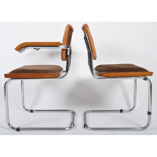 242 - Marcel Breuer (Manner of) - A retro vintage 20th Century Italian dining suite comprising a set of si... 