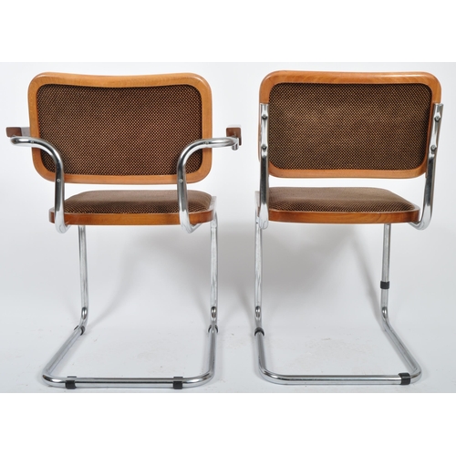 242 - Marcel Breuer (Manner of) - A retro vintage 20th Century Italian dining suite comprising a set of si... 