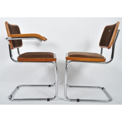 242 - Marcel Breuer (Manner of) - A retro vintage 20th Century Italian dining suite comprising a set of si... 