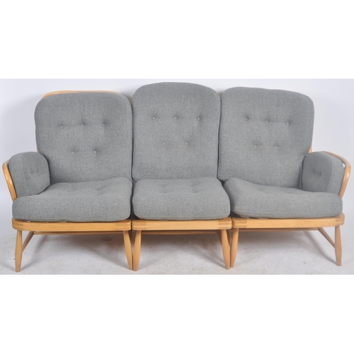 28 - Lucian Ercolani - Ercol - Jubilee Range - A retro vintage 20th Century beech framed three part modul... 