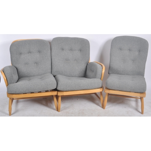 28 - Lucian Ercolani - Ercol - Jubilee Range - A retro vintage 20th Century beech framed three part modul... 