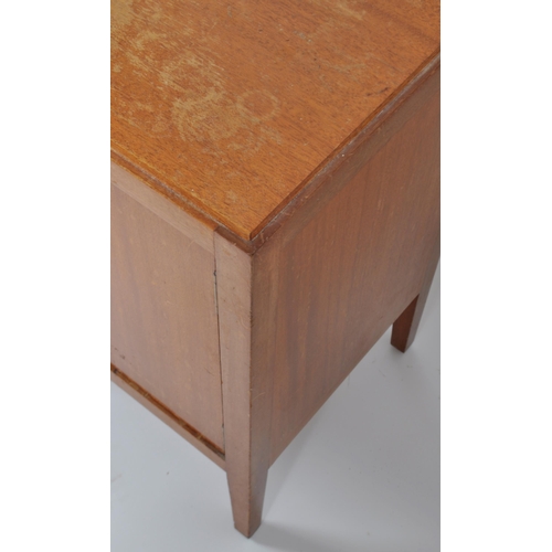 281 - Loughborough Furniture - A matching pair of mid 20th Century 1960s teak bedside cupboards / nightsta... 