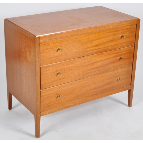 282 - Loughborough Furniture - A retro mid 20th Century 1960s teak chest of drawers having a three drawers... 