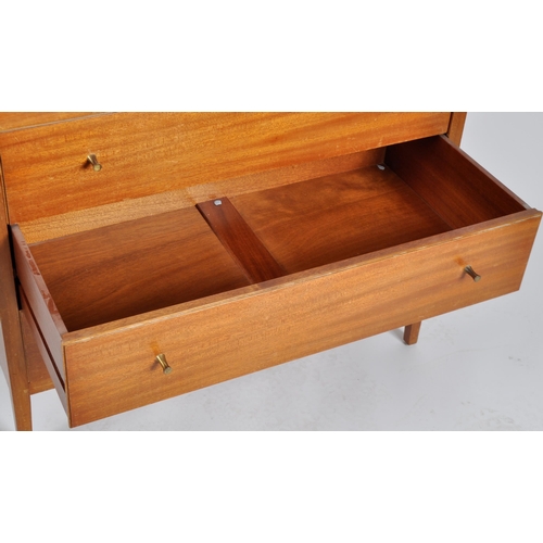 282 - Loughborough Furniture - A retro mid 20th Century 1960s teak chest of drawers having a three drawers... 