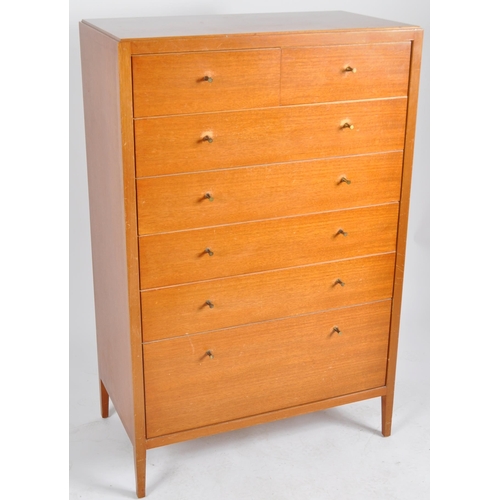 283 - Loughborough Furniture - A retro mid 20th Century 1960s teak chest of drawers having a two over five... 