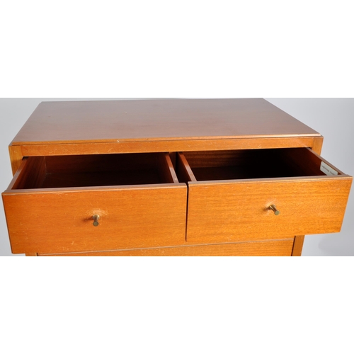 283 - Loughborough Furniture - A retro mid 20th Century 1960s teak chest of drawers having a two over five... 