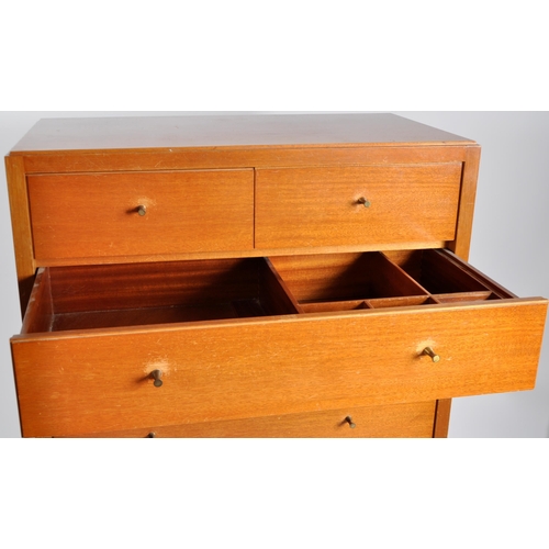 283 - Loughborough Furniture - A retro mid 20th Century 1960s teak chest of drawers having a two over five... 