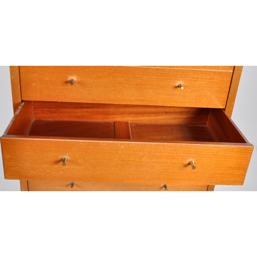 283 - Loughborough Furniture - A retro mid 20th Century 1960s teak chest of drawers having a two over five... 