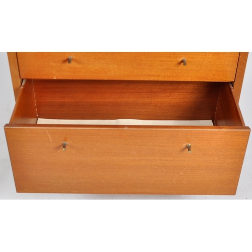 283 - Loughborough Furniture - A retro mid 20th Century 1960s teak chest of drawers having a two over five... 