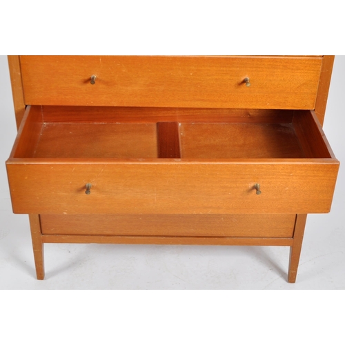 283 - Loughborough Furniture - A retro mid 20th Century 1960s teak chest of drawers having a two over five... 