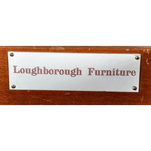 284 - Loughborough Furniture - A retro mid 20th Century 1960s teak dressing table desk having a triptych o... 