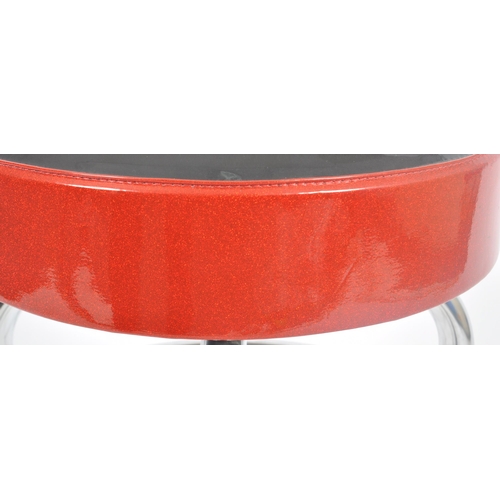 287 - Fender - A Contemporary guitar stool having a polyurethane foam pad top with 'Fender' in red cross t... 