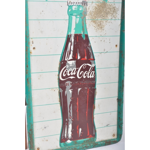 3 - Coca Cola - A retro vintage mid 20th Century USA shop display point of sale advertising tin sign for... 