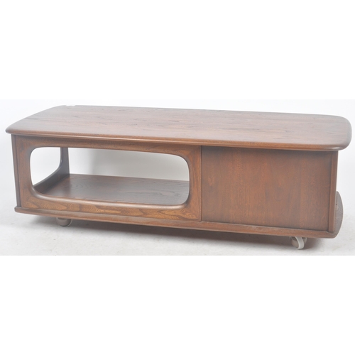 302 - Lucian Ercolani - Ercol - Minerva - A retro vintage 1970s solid elm coffee table / low table of rect... 