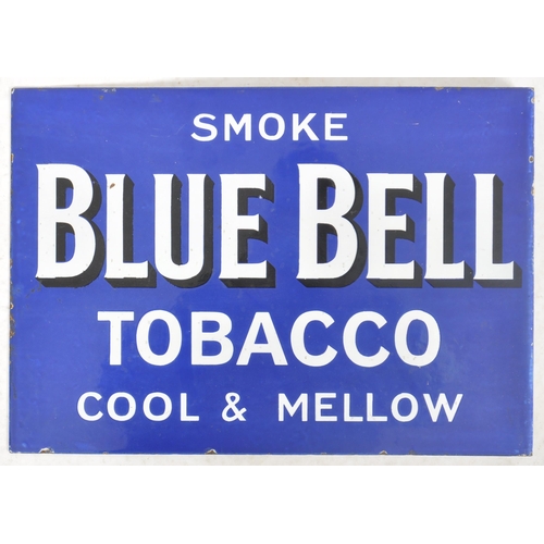 305 - Blue Bell Tobacco - An early 20th Century double sided point of sale shop advertising porcelain enam... 