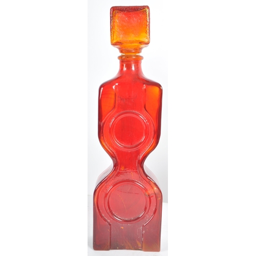 324 - A mixed selection of mid 20th Century studio art glass decanters including a Italian Empoli genie bo... 