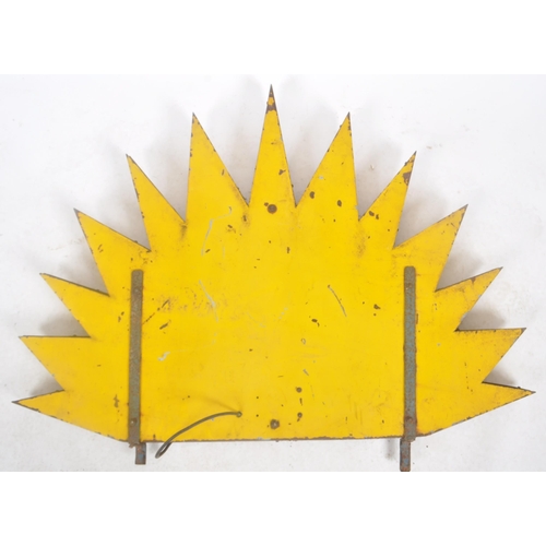 329 - A mid 20th Century fairground / funfair half starburst light panel featuring orange lights and the o... 