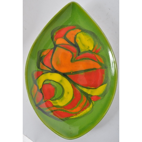 331 - Poole Pottery - Delphis Range - A selection of three retro mid 20th Century teardrop shaped dishes /... 