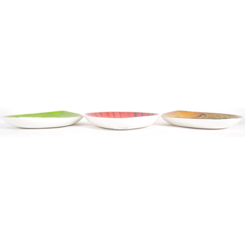 331 - Poole Pottery - Delphis Range - A selection of three retro mid 20th Century teardrop shaped dishes /... 