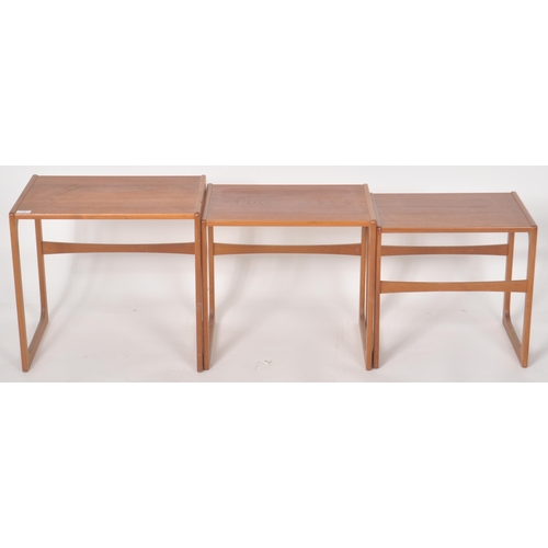 348 - BR Gelsted - A retro vintage mid 20th Century circa 1960s Danish teak wood nest of graduating tables... 