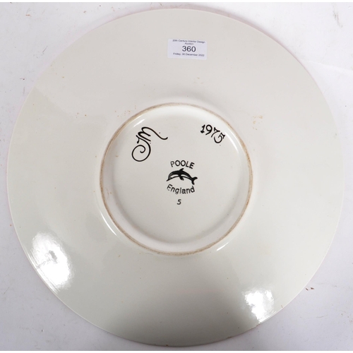 360 - Poole Pottery - Delphis Range - A retro mid 20th Century charger plate having glazed decorations. Si... 