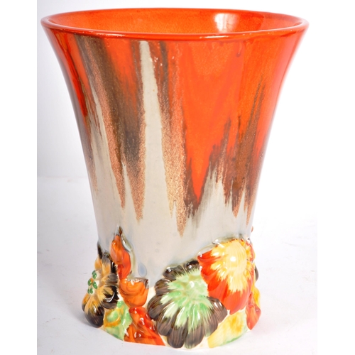 376 - Clarice Cliff - My Garden - A vintage 20th Century 1930s Art Deco vase moulded and hand painted in t... 