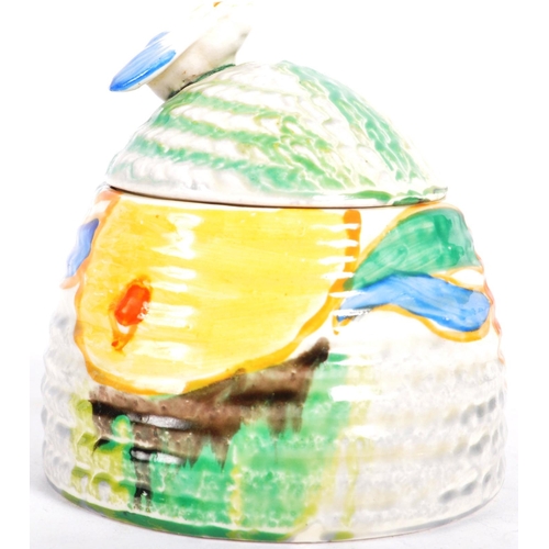 390 - Clarice Cliff - Delicia Citrus - A vintage 20th Century 1930s Art Deco honey pot having a domed cove... 