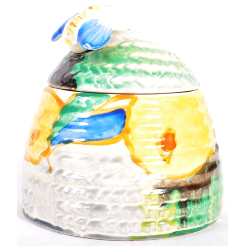 390 - Clarice Cliff - Delicia Citrus - A vintage 20th Century 1930s Art Deco honey pot having a domed cove... 