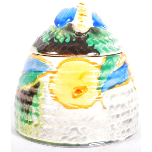 390 - Clarice Cliff - Delicia Citrus - A vintage 20th Century 1930s Art Deco honey pot having a domed cove... 