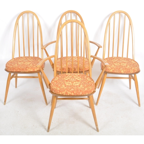 415 - Lucian Ercolani - Ercol - Quaker Pattern - A set of four retro vintage 20th Century beech and elm di... 