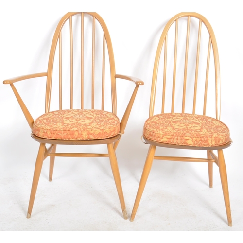 415 - Lucian Ercolani - Ercol - Quaker Pattern - A set of four retro vintage 20th Century beech and elm di... 