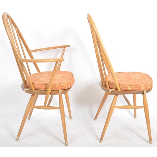 415 - Lucian Ercolani - Ercol - Quaker Pattern - A set of four retro vintage 20th Century beech and elm di... 