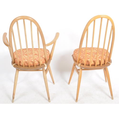 415 - Lucian Ercolani - Ercol - Quaker Pattern - A set of four retro vintage 20th Century beech and elm di... 