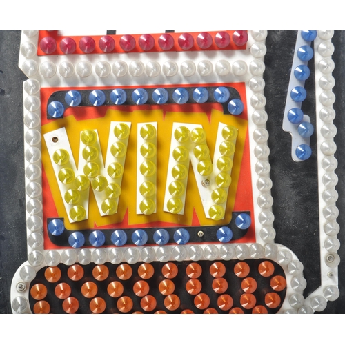 438 - A 20th Century fairground / funfair multi coloured light panel featuring multiple coloured bulb shad... 